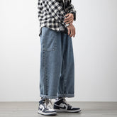 Men Jeans Straight Jeans Men's Summer plus Size Pants Loose Cargo Pants